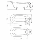 Volně stojící Vana, Viktoriánský Design V Pevném Povrchu - Déšť Viadurini