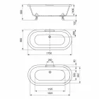 Design Volně stojící koupel, nohy v Chrome Finish - zdarma Viadurini
