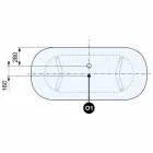 Design Volně stojící koupel, nohy v Chrome Finish - zdarma Viadurini