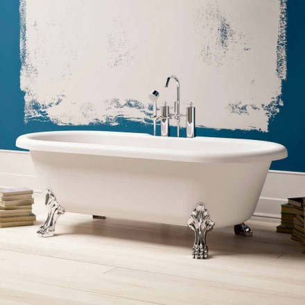 Design Volně stojící koupel, nohy v Chrome Finish - zdarma Viadurini