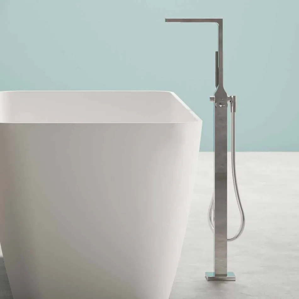 Volně stojící moderní design koupelny lesklý bílý nebo mat - tvář Viadurini