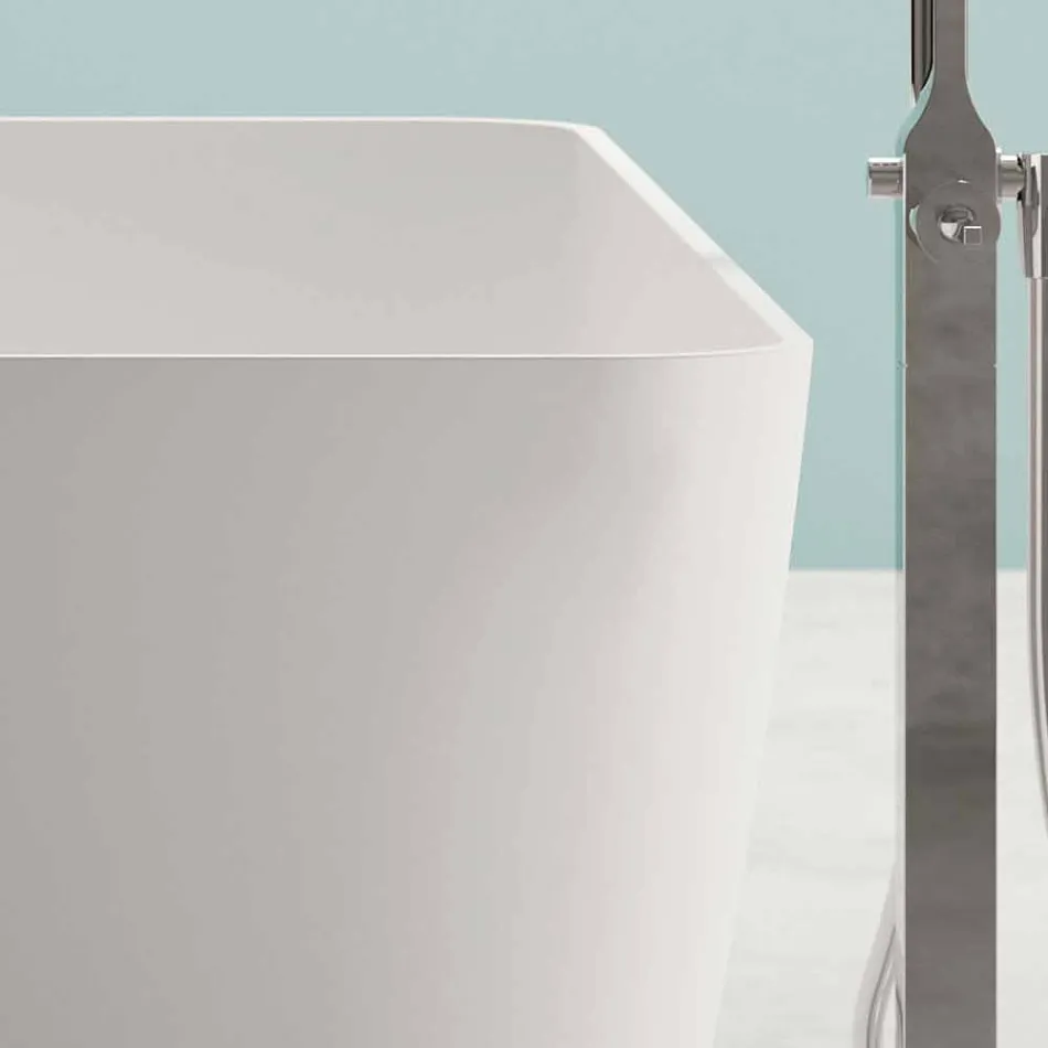 Volně stojící moderní design koupelny lesklý bílý nebo mat - tvář Viadurini