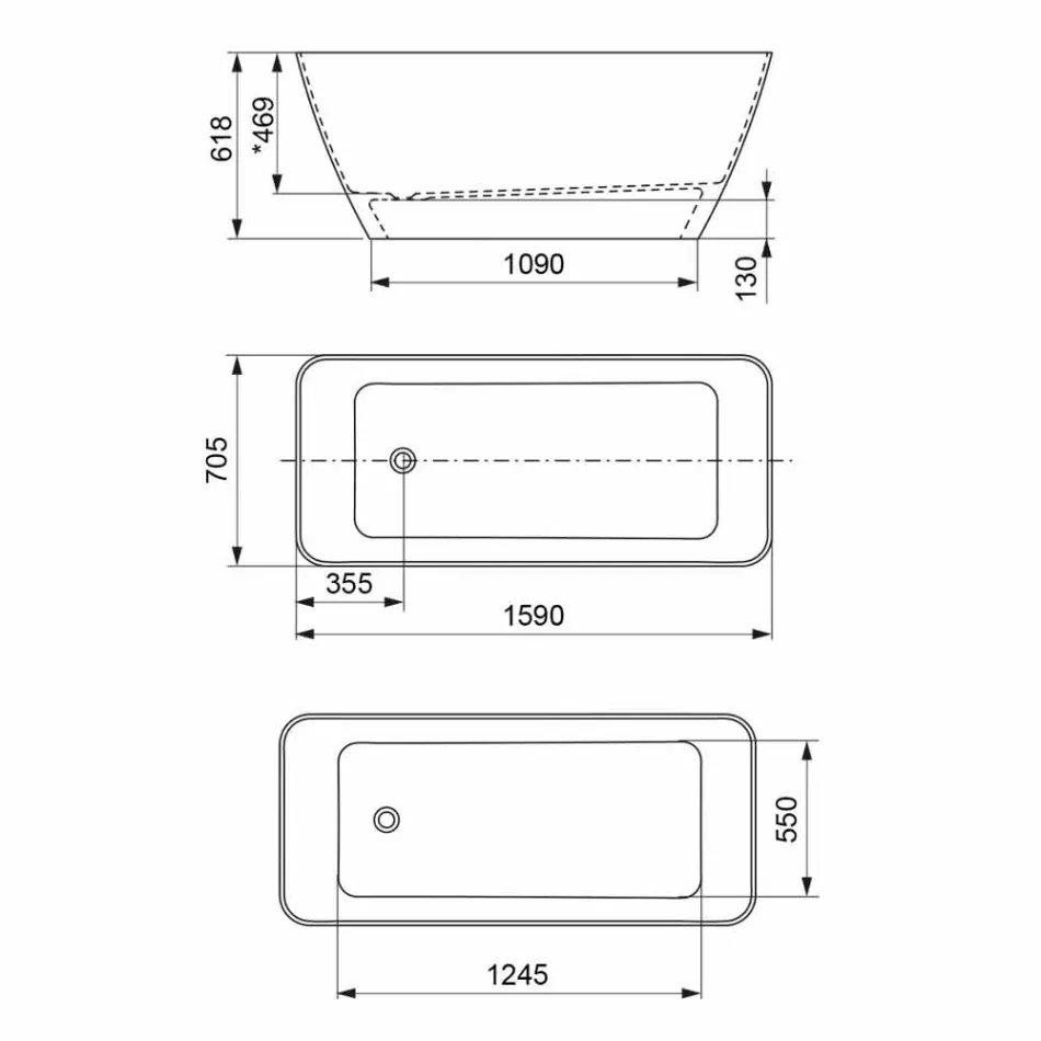 Volně stojící moderní design koupelny lesklý bílý nebo mat - tvář Viadurini