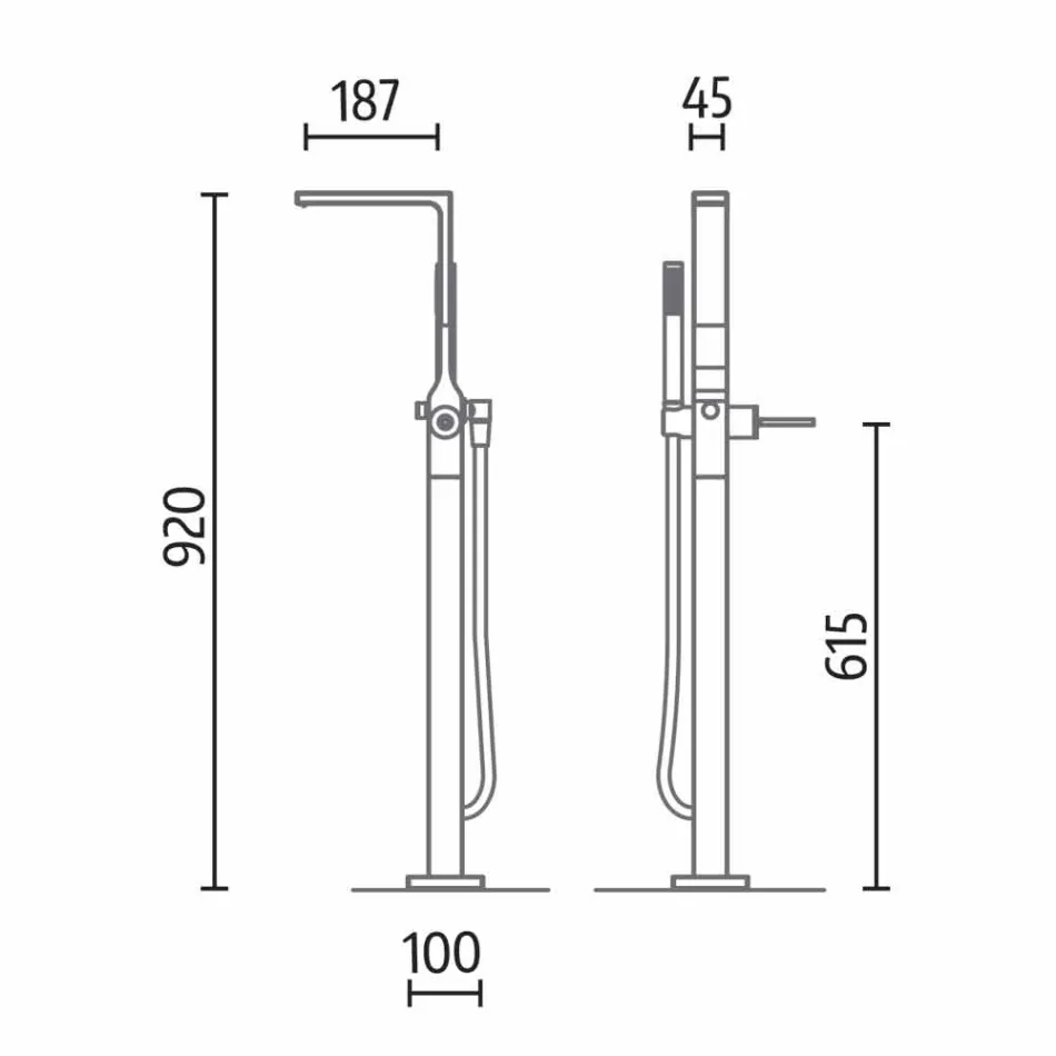 Volně stojící moderní design koupelny lesklý bílý nebo mat - tvář Viadurini