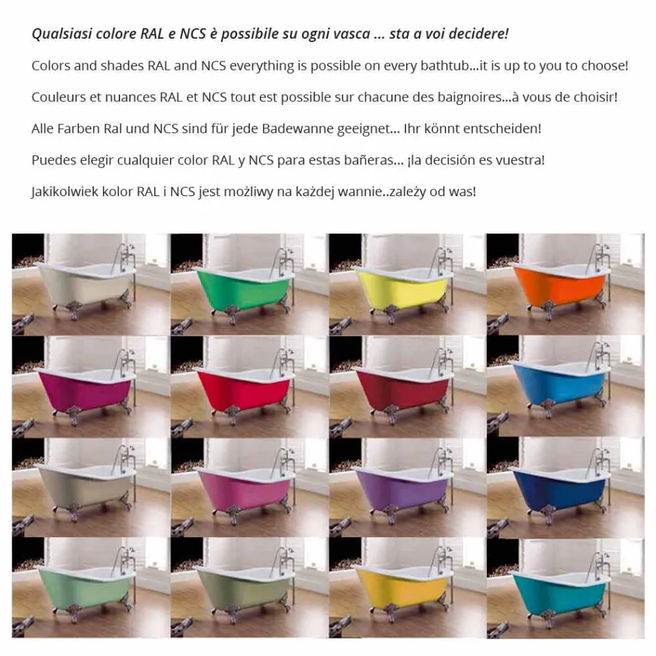 Volně stojící vana z litiny s originálním designem Cox Viadurini