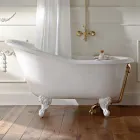 Vintage volně stojící vana v bílé litině vyrobené v Itálii - Paulina Viadurini
