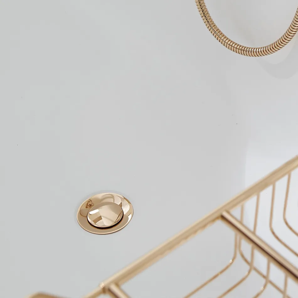 Pevná vana s integrovaným přepadem Made in Italy - Aurelio Viadurini