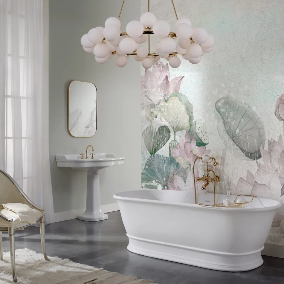 Pevná vana s integrovaným přepadem Made in Italy - Aurelio Viadurini