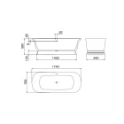 Pevná vana s integrovaným přepadem Made in Italy - Aurelio Viadurini