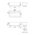 Obdélníková vana s pevným povrchem s měkkými rohy Made in Italy - Fulvio Viadurini