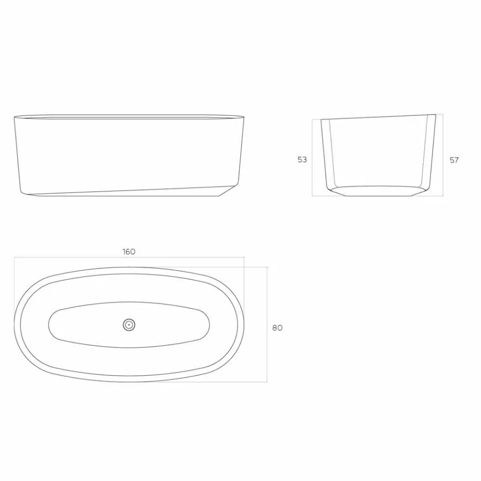 Designová volně stojící vana vyrobená v Itálii, Dongo Viadurini