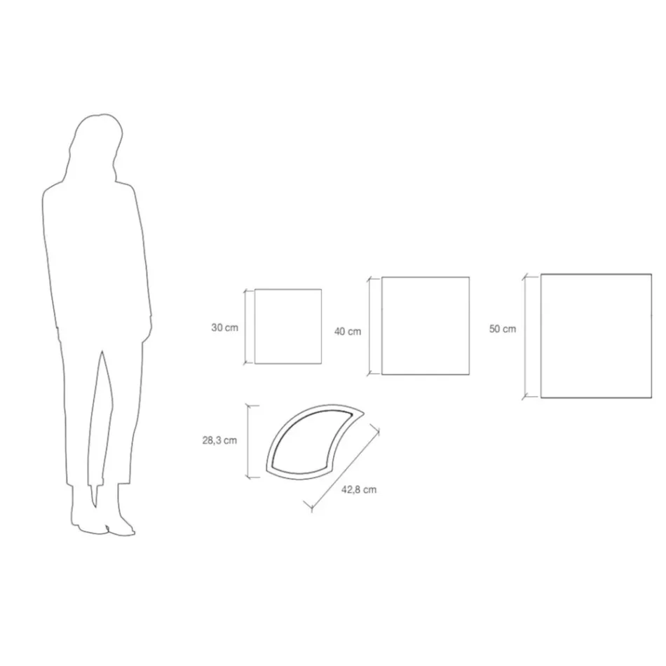 Modulární vázy z barevného polyetylenu Made in Italy 3 kusy - Flows Viadurini