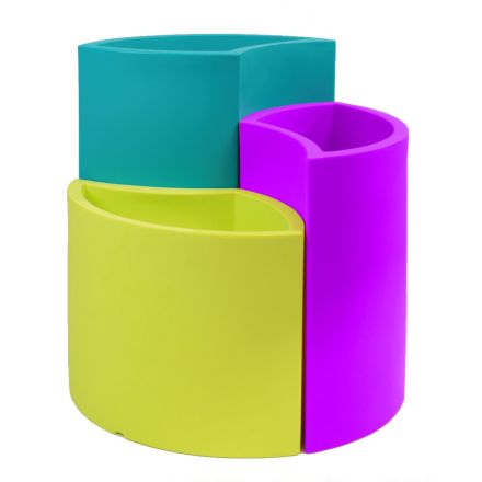 Modulární vázy z barevného polyetylenu Made in Italy 3 kusy - Flows Viadurini
