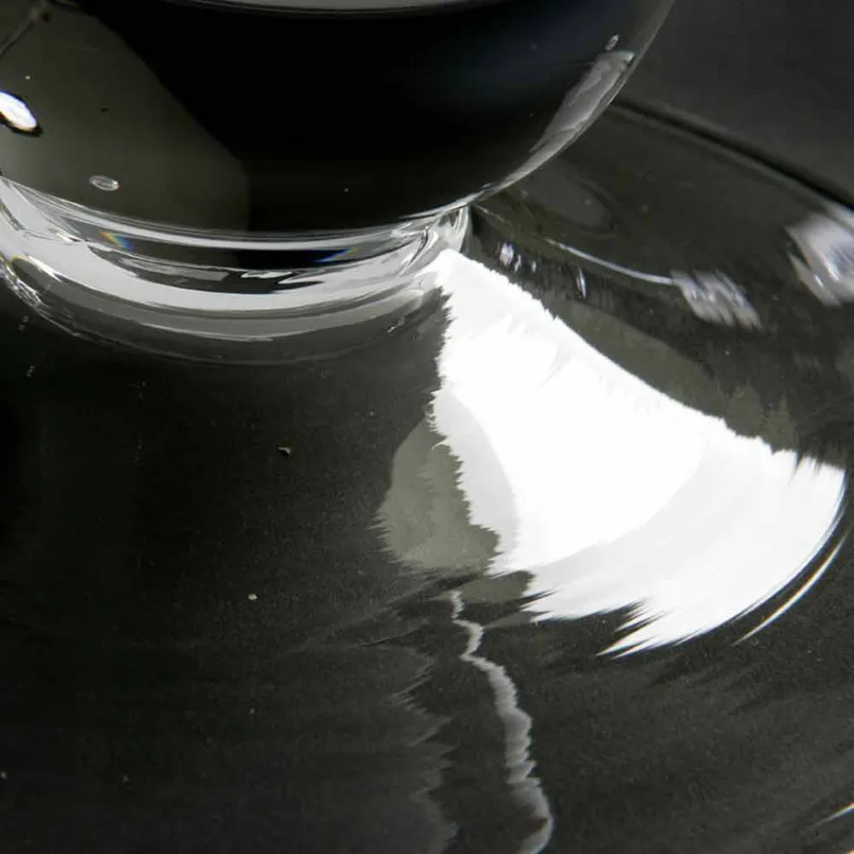 Vysoká vnitřní váza z bílého a průhledného skla vyrobená v Itálii - Clodino Viadurini