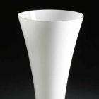 Vysoká vnitřní váza z bílého a průhledného skla vyrobená v Itálii - Clodino Viadurini