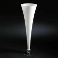 Vysoká vnitřní váza z bílého a průhledného skla vyrobená v Itálii - Clodino