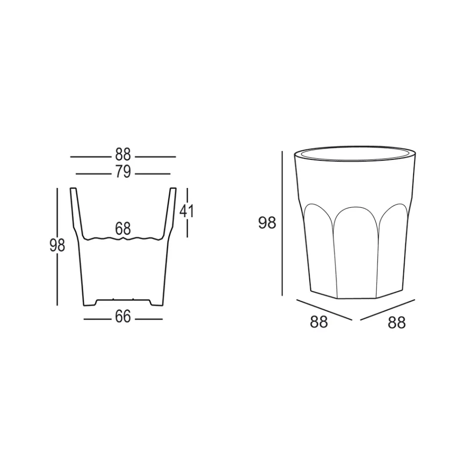 Vysoká dekorativní váza ve tvaru skla z polyetylenu Made in Italy - Pucca Viadurini