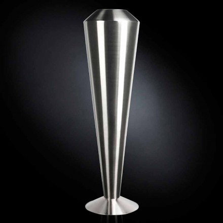 Vysoká dekorativní váza ze saténové oceli vyrobená v Itálii Fine - Vesper Viadurini