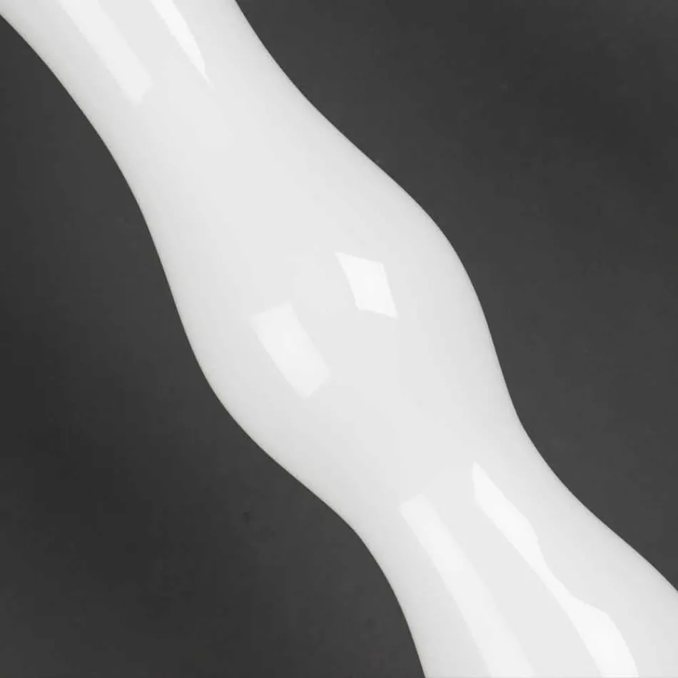 Vysoká dekorativní váza z průhledného a bílého skla vyrobená v Itálii - Gondo Viadurini