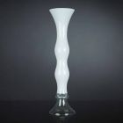 Vysoká dekorativní váza z průhledného a bílého skla vyrobená v Itálii - Gondo Viadurini