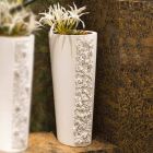 Vysoká bílá keramická váza s ručně vyráběnou italskou dekorací - Calisto Viadurini