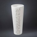 Vysoká bílá keramická váza s ručně vyráběnou italskou dekorací - Calisto