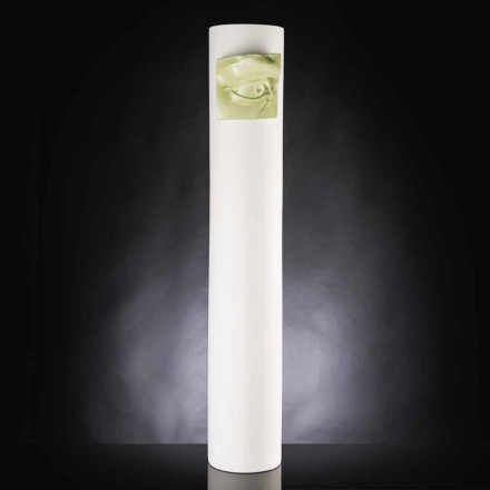Vysoká váza v bílé keramice s barevnými detaily Made in Italy - Monte Viadurini