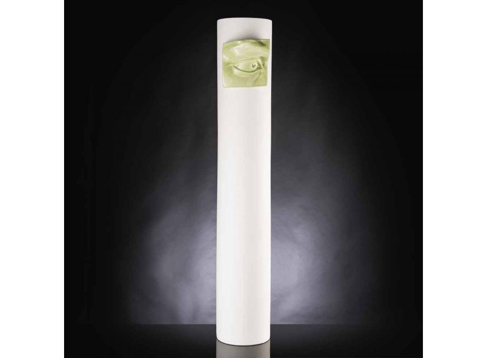 Vysoká váza v bílé keramice s barevnými detaily Made in Italy - Monte Viadurini
