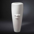 Vysoká váza v bílé keramické ručně vyrobené s dekorací Made in Italy - Capuano
