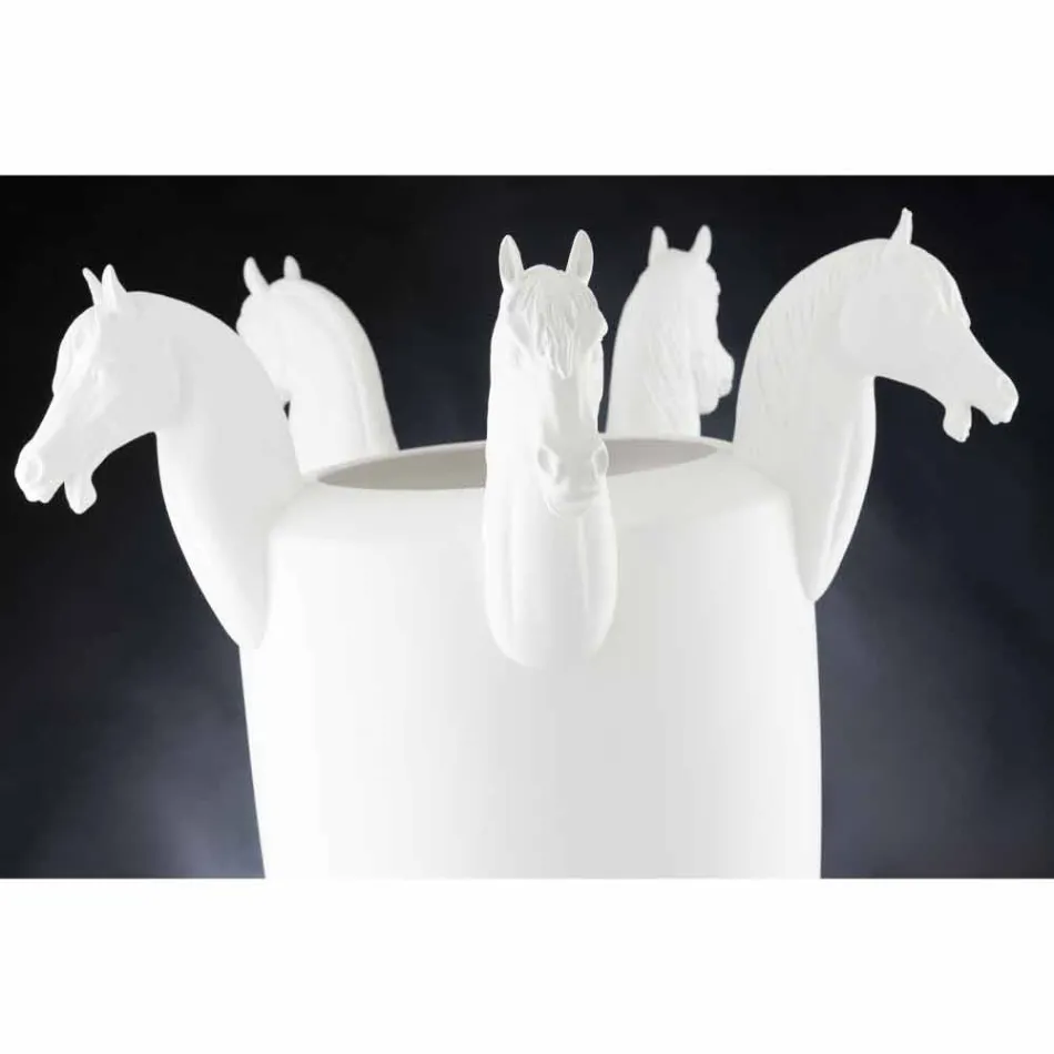 Vysoká vnitřní váza z bílého keramiky nebo lesklého zlata vyrobená v Itálii - Jacky Viadurini