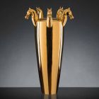 Vysoká vnitřní váza z bílého keramiky nebo lesklého zlata vyrobená v Itálii - Jacky Viadurini