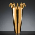 Vysoká vnitřní váza z bílého keramiky nebo lesklého zlata vyrobená v Itálii - Jacky Viadurini