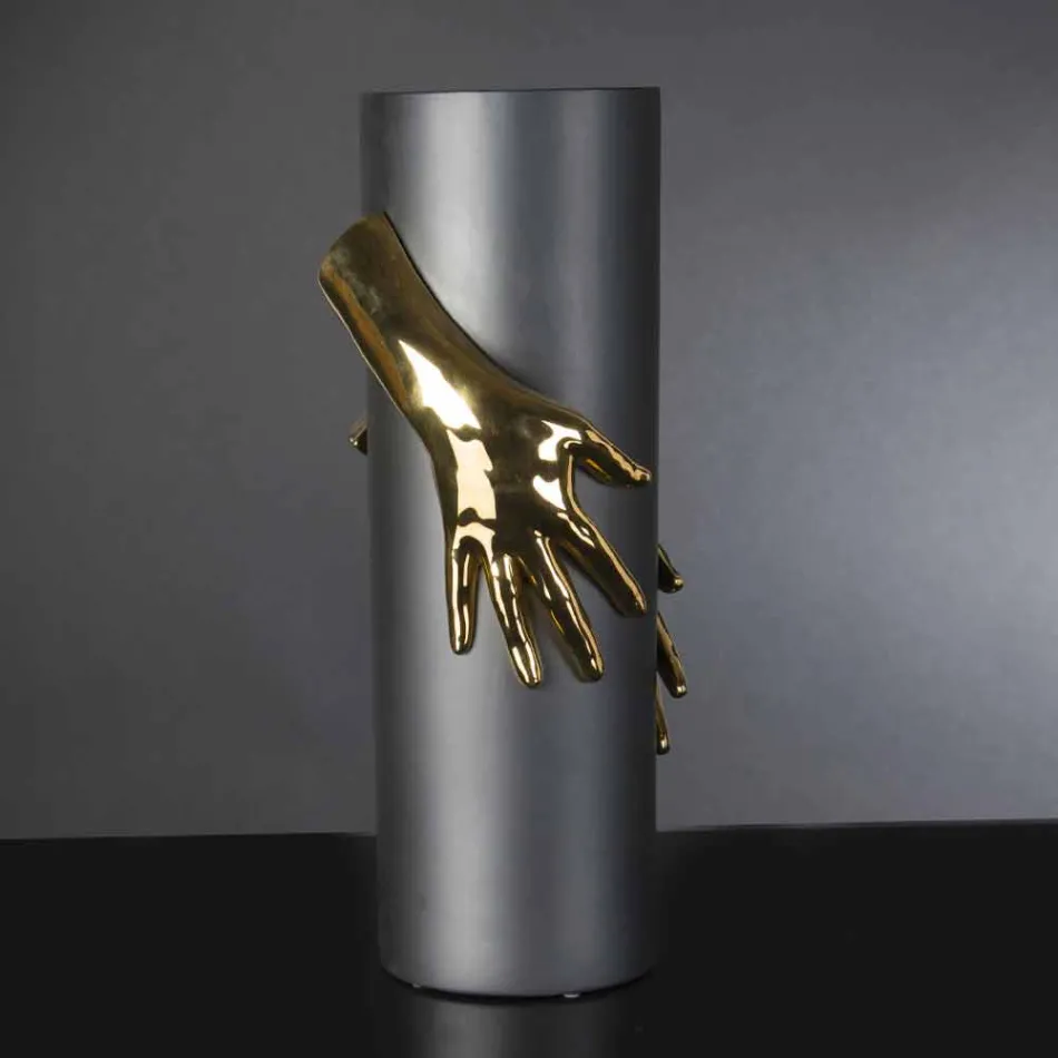 Vysoká vnitřní keramická váza vyrobená ručně v Itálii - Monte Viadurini