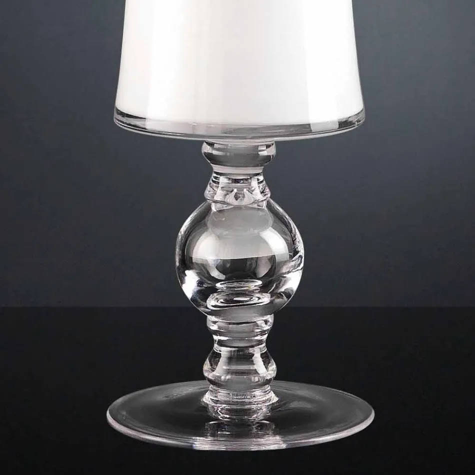 Řemeslná váza z bílého foukaného skla nebo 24k zlata vyrobené v Itálii - Canberra Viadurini