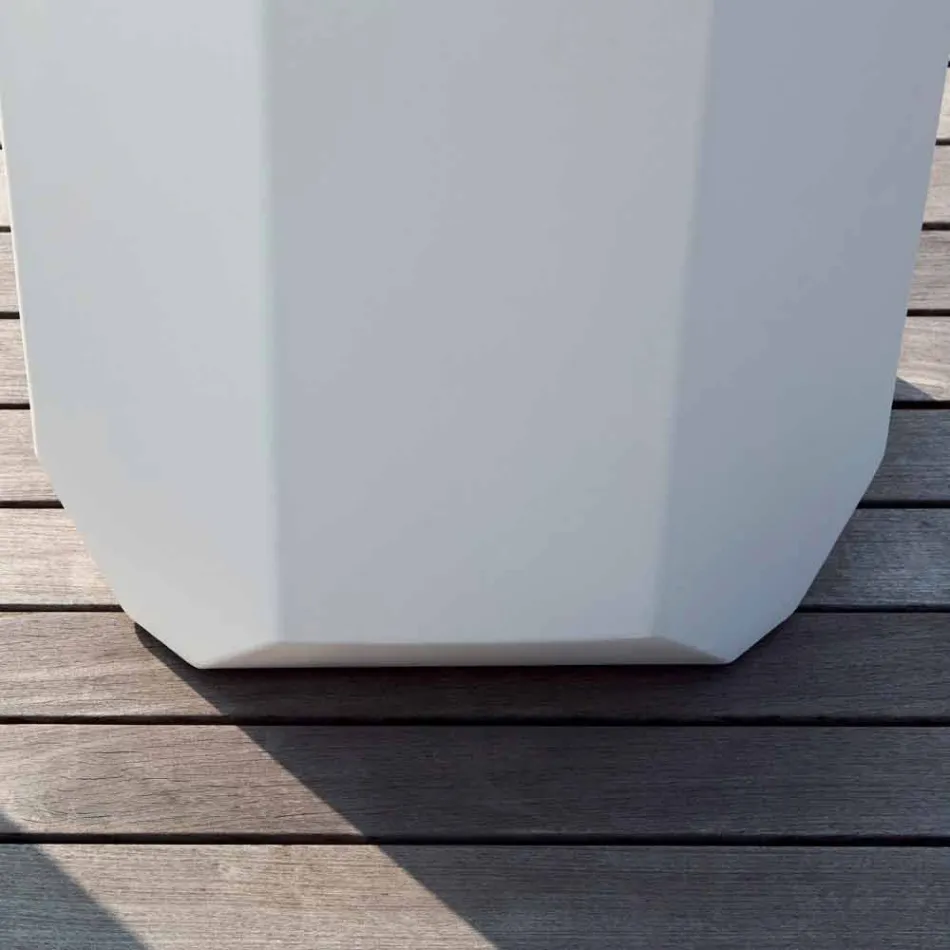 Bílá vnitřní nebo venkovní váza z plastu o 3 velikostech - Gem od Myyour Viadurini