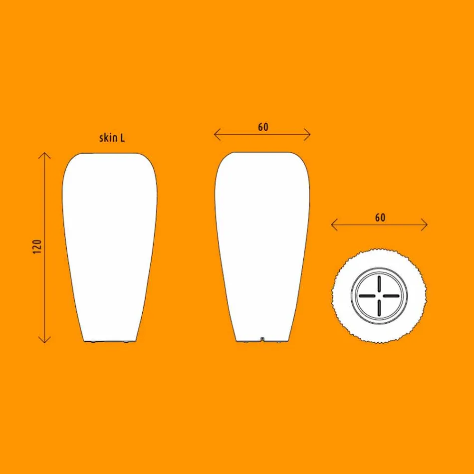 2 kusy bílé, béžové nebo antracitové polyethylenové vázy - kůže od společnosti Myyour Viadurini