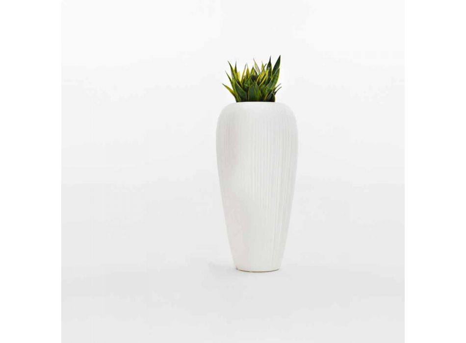 2 kusy bílé, béžové nebo antracitové polyethylenové vázy - kůže od společnosti Myyour Viadurini