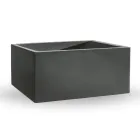 Obdélníková barevná polyetylenová venkovní váza Made in Italy - šedá Viadurini