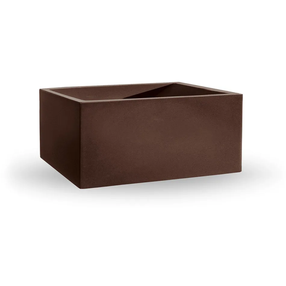 Obdélníková barevná polyetylenová venkovní váza Made in Italy - šedá Viadurini