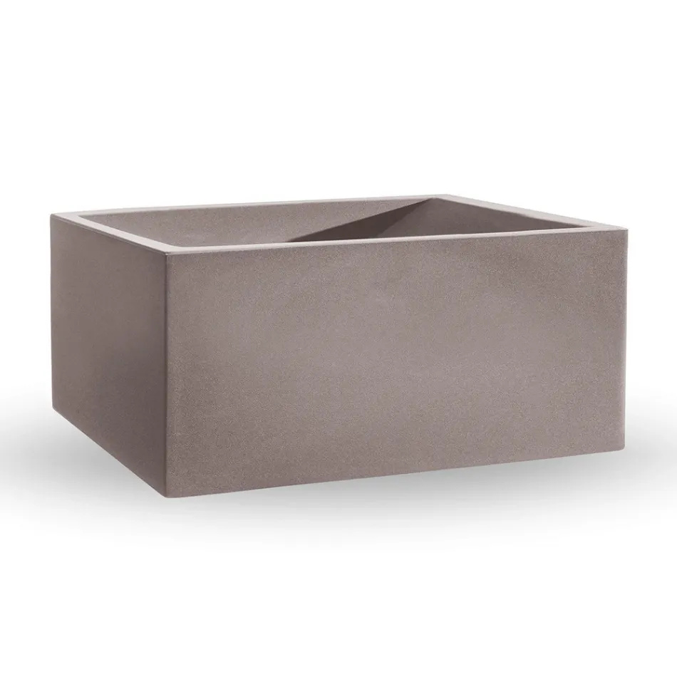 Obdélníková barevná polyetylenová venkovní váza Made in Italy - šedá Viadurini