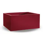 Obdélníková barevná polyetylenová venkovní váza Made in Italy - šedá Viadurini