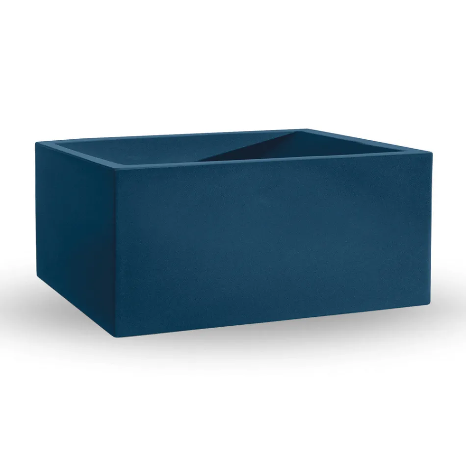 Obdélníková barevná polyetylenová venkovní váza Made in Italy - šedá Viadurini