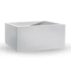 Obdélníková barevná polyetylenová venkovní váza Made in Italy - šedá Viadurini