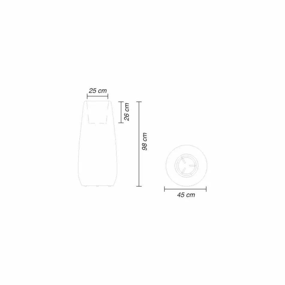 Vnitřní nebo venkovní váza, plastový květináč 3 rozměry - Pandora od Myyour Viadurini