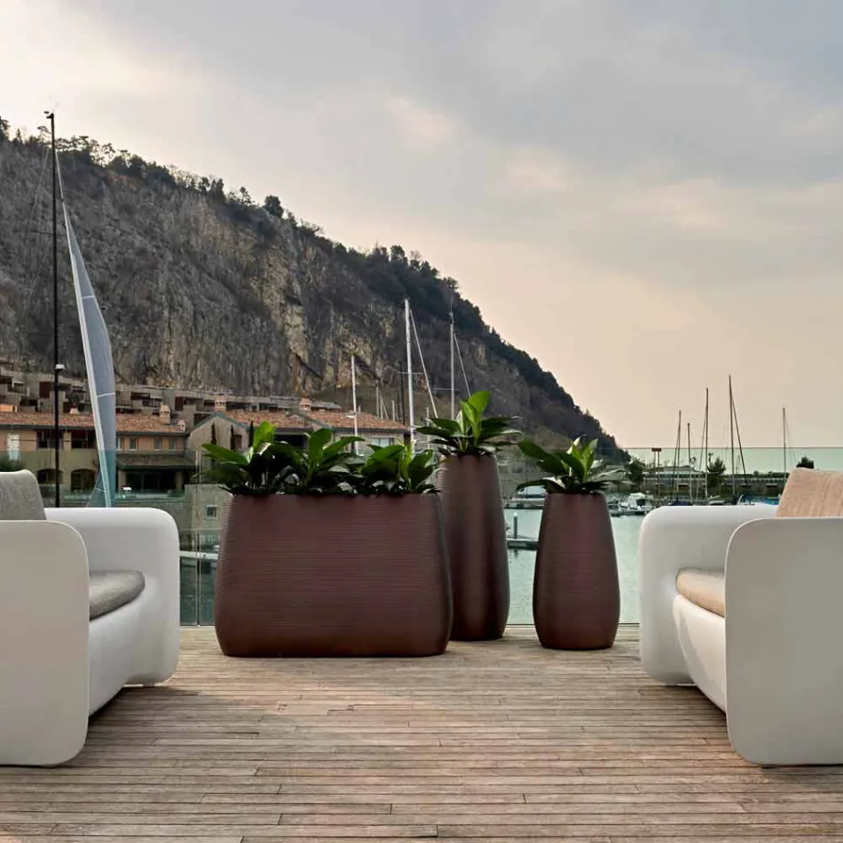 Vnitřní nebo venkovní váza, plastový květináč 3 rozměry - Pandora od Myyour Viadurini