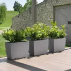 Obdélníková venkovní váza z polyetylenu Made in Italy - Albarone Viadurini