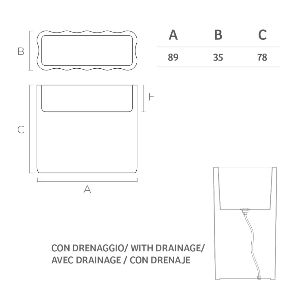 Světlý zahradní květináč z bílého polyetylenu Vyrobeno v Itálii - Crizia Viadurini