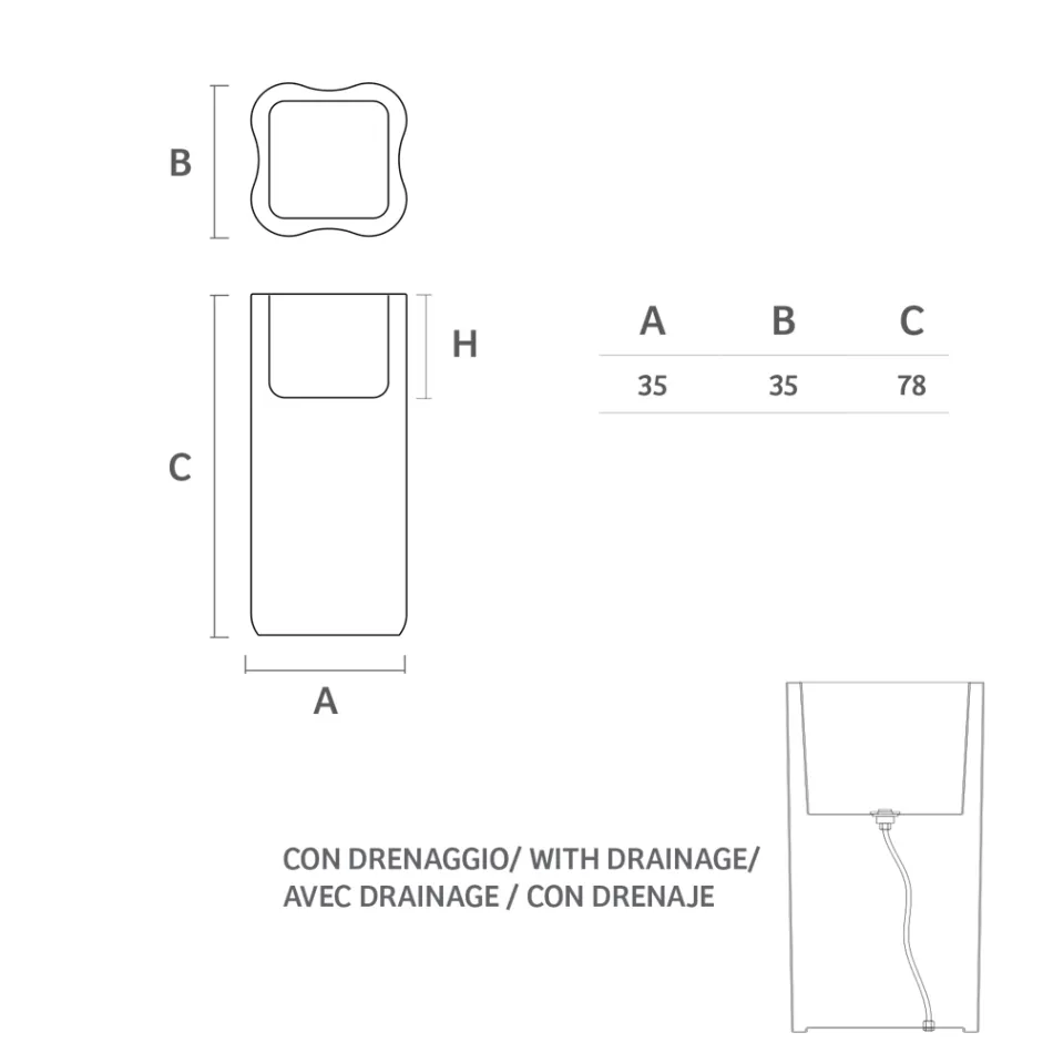 Světlý zahradní květináč z bílého polyetylenu Vyrobeno v Itálii - Crizia Viadurini