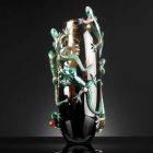 Ručně vyrobená vnitřní váza z barevného skla s gekony vyrobenými v Itálii - Geco Viadurini
