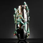 Ručně vyrobená vnitřní váza z barevného skla s gekony vyrobenými v Itálii - Geco Viadurini